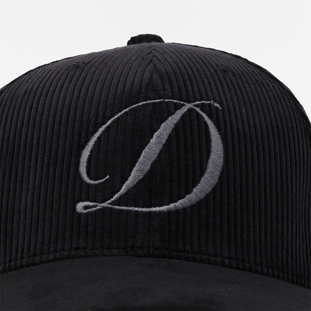 Dime Cord Full Fit Cap, Black, Detail Shot 2