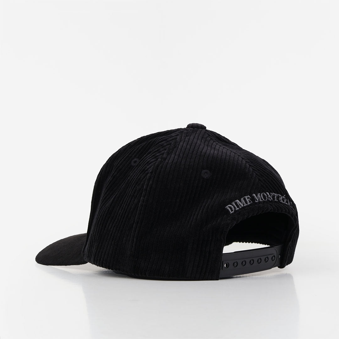 Dime Cord Full Fit Cap, Black, Detail Shot 3