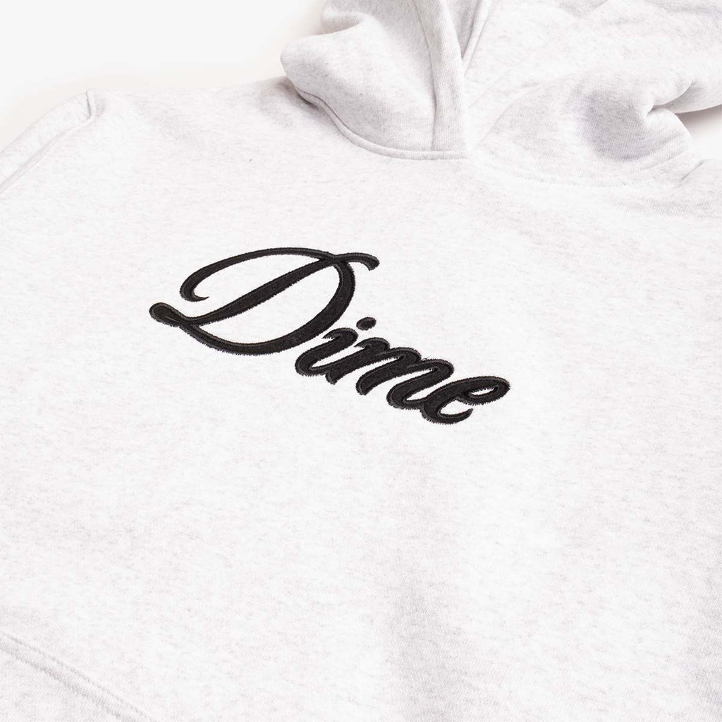 Dime Cursive Hoodie, Ash, Detail Shot 2