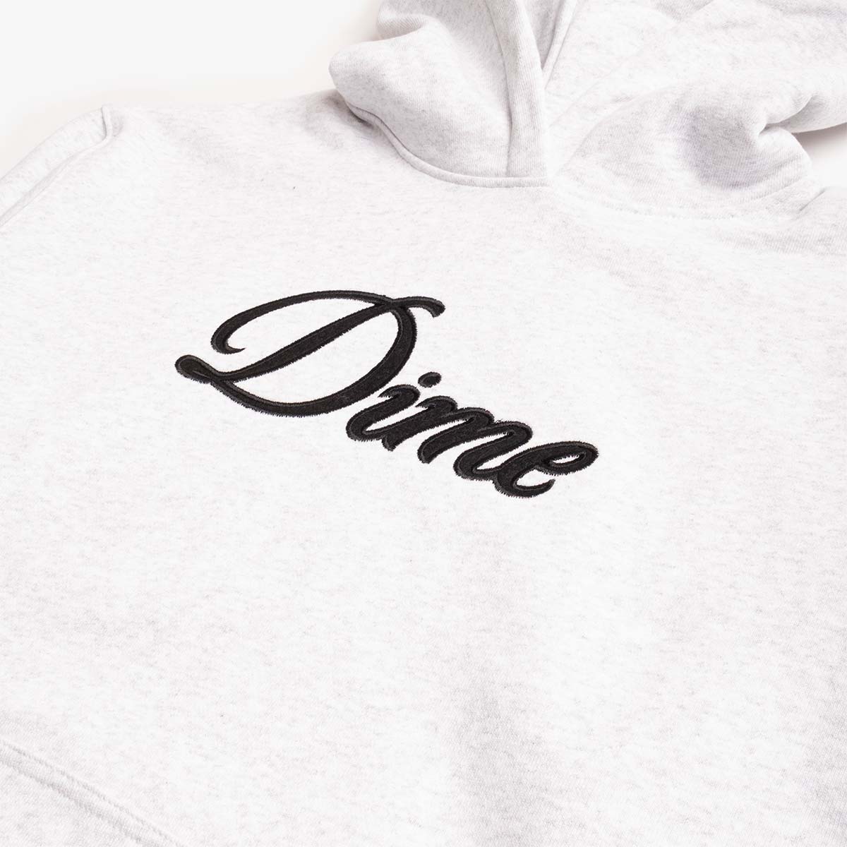 Dime Cursive Hoodie, Ash, Detail Shot 2