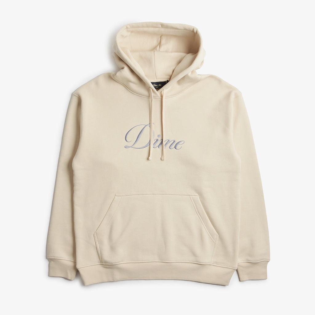 Dime Cursive Logo Hoodie, Fog, Detail Shot 1