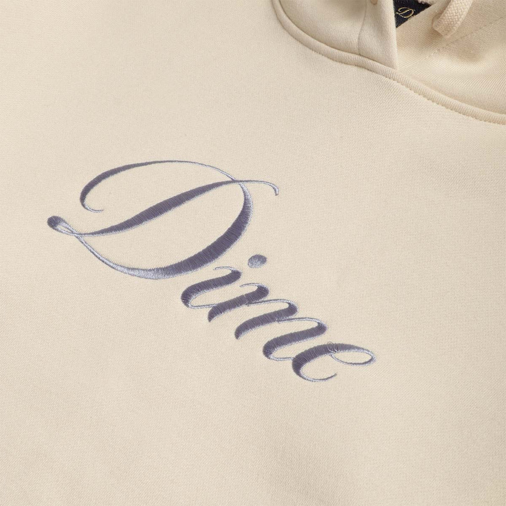 Dime Cursive Logo Hoodie, Fog, Detail Shot 2