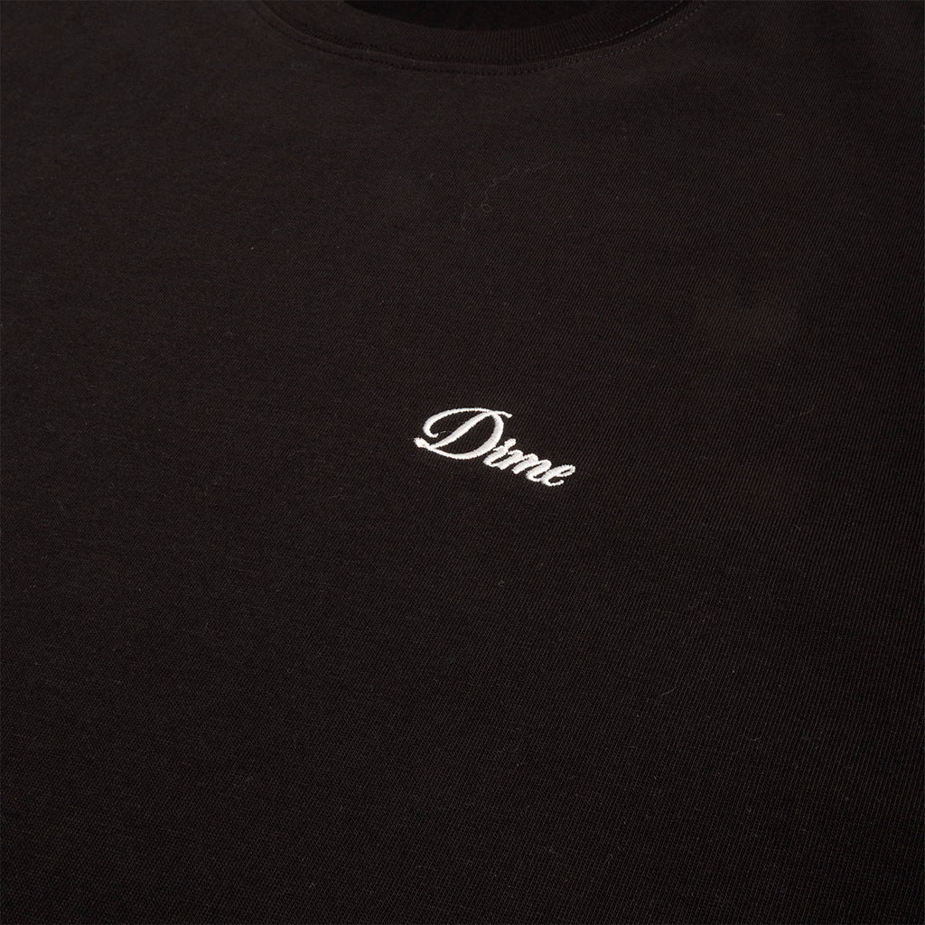 Dime Cursive Small Logo T-Shirt, Black, Detail Shot 2