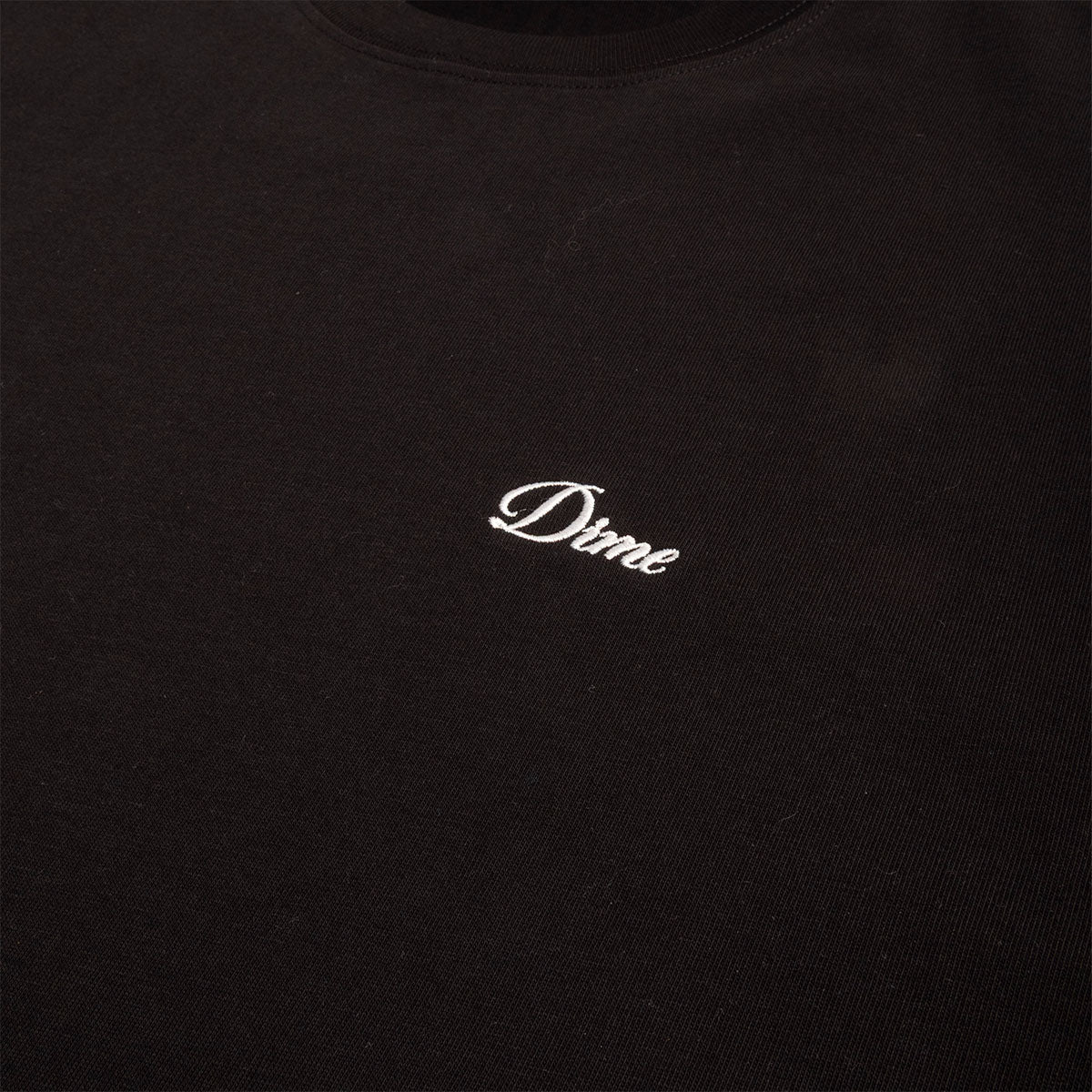 Dime Cursive Small Logo T-Shirt, Black, Detail Shot 2