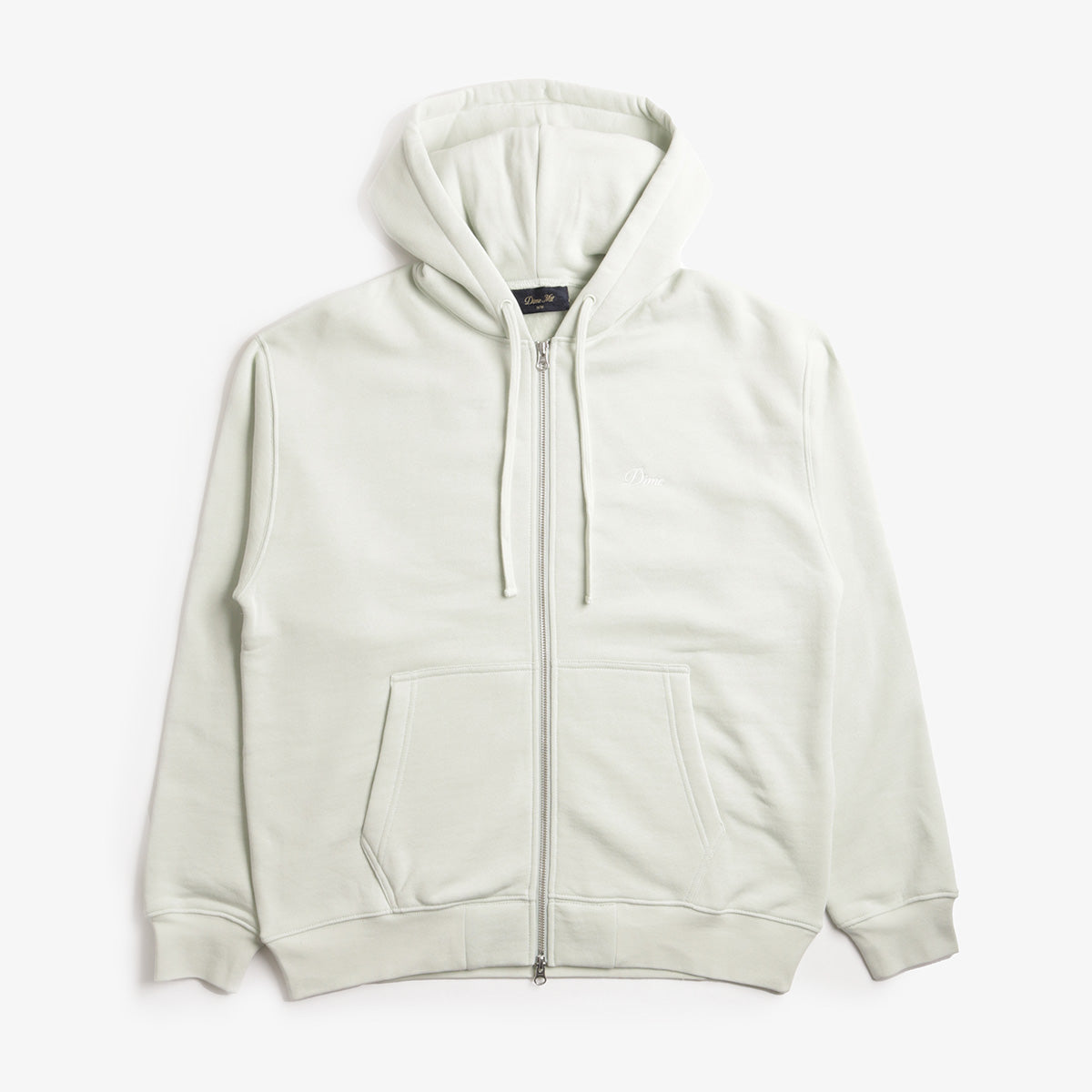Dime Cursive Small Logo Zip Hoodie, Mint, Detail Shot 1