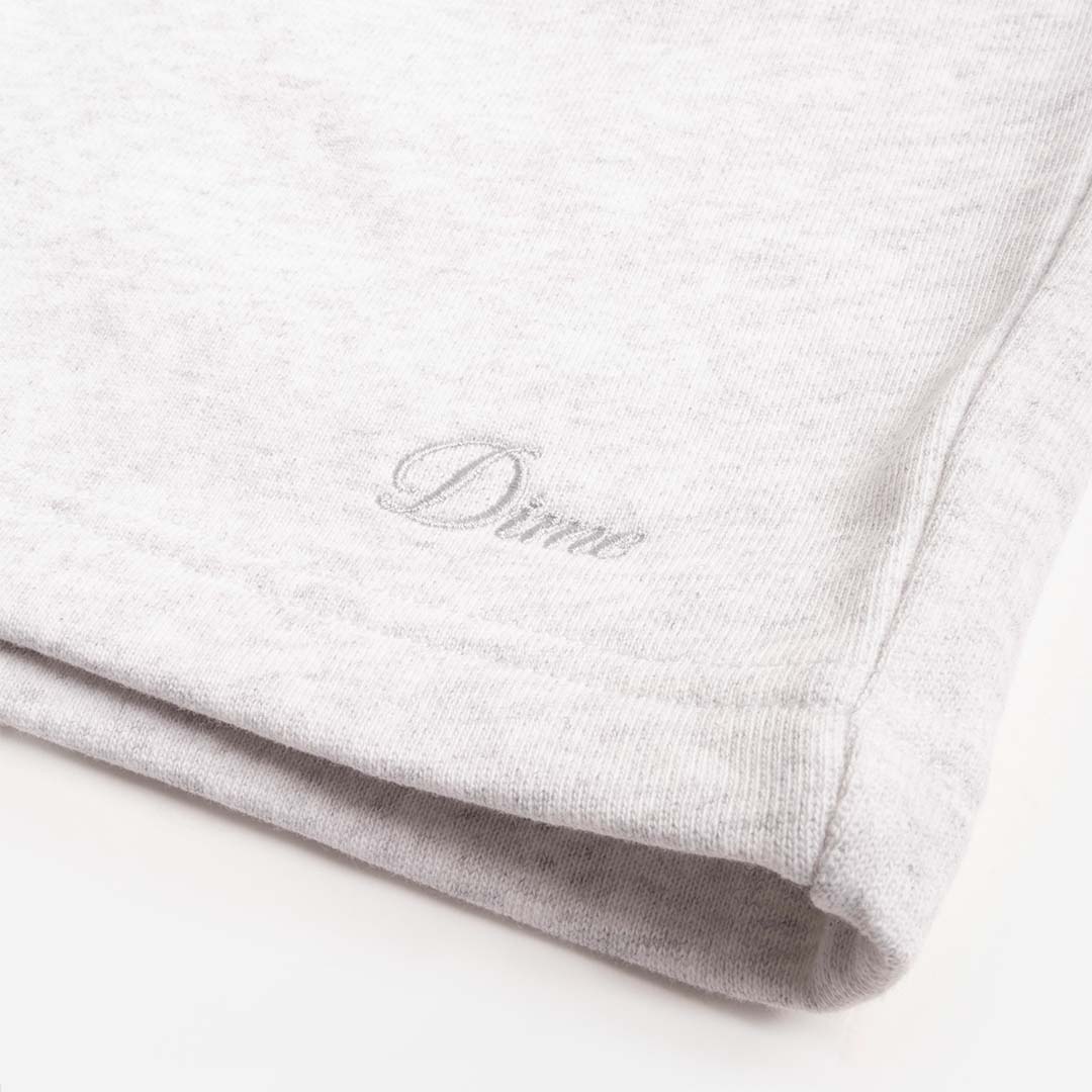Dime Cursive Small Logo Sweatshorts, Ash, Detail Shot 3