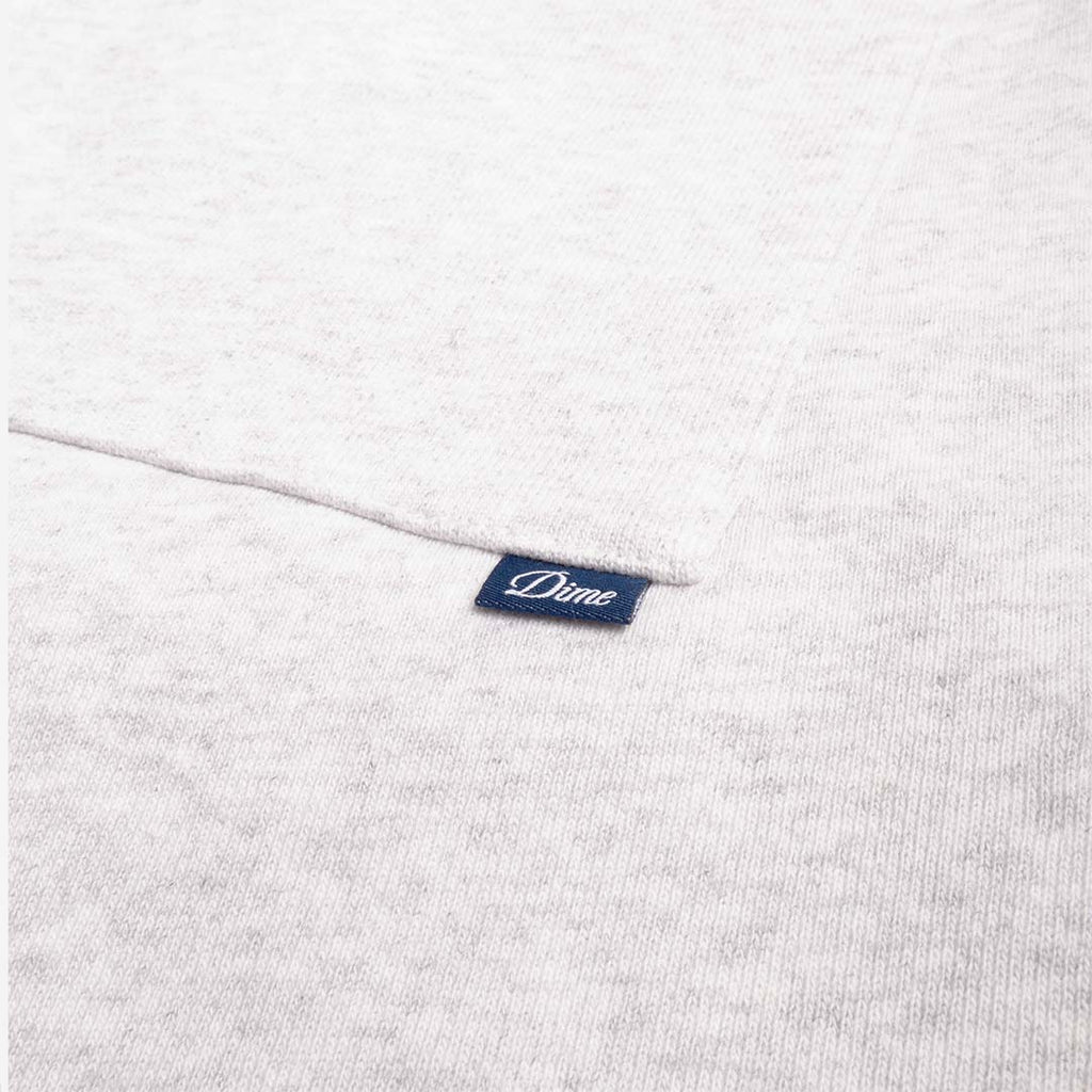 Dime Cursive Small Logo Sweatshorts, Ash, Detail Shot 5