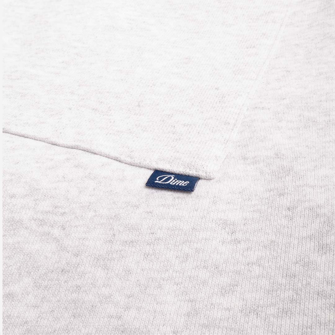 Dime Cursive Small Logo Sweatshorts, Ash, Detail Shot 5