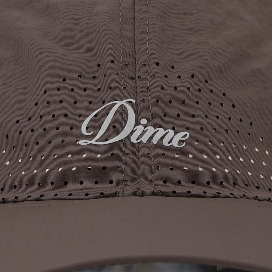 Dime Cursive Tech Cap, Charcoal, Detail Shot 2