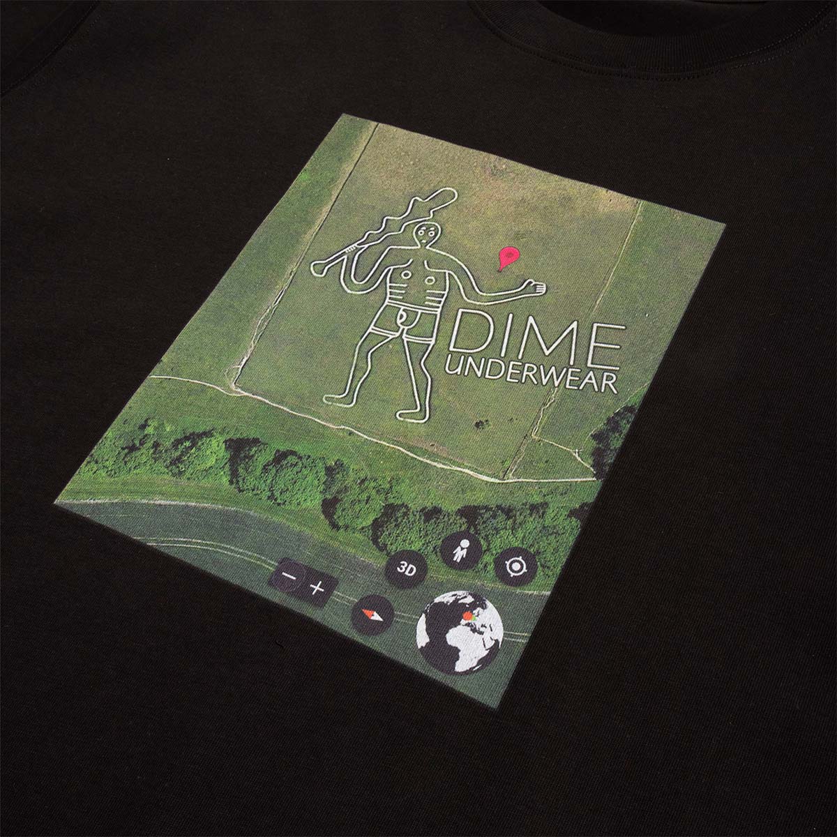 Dime GPS T-Shirt, Black, Detail Shot 2