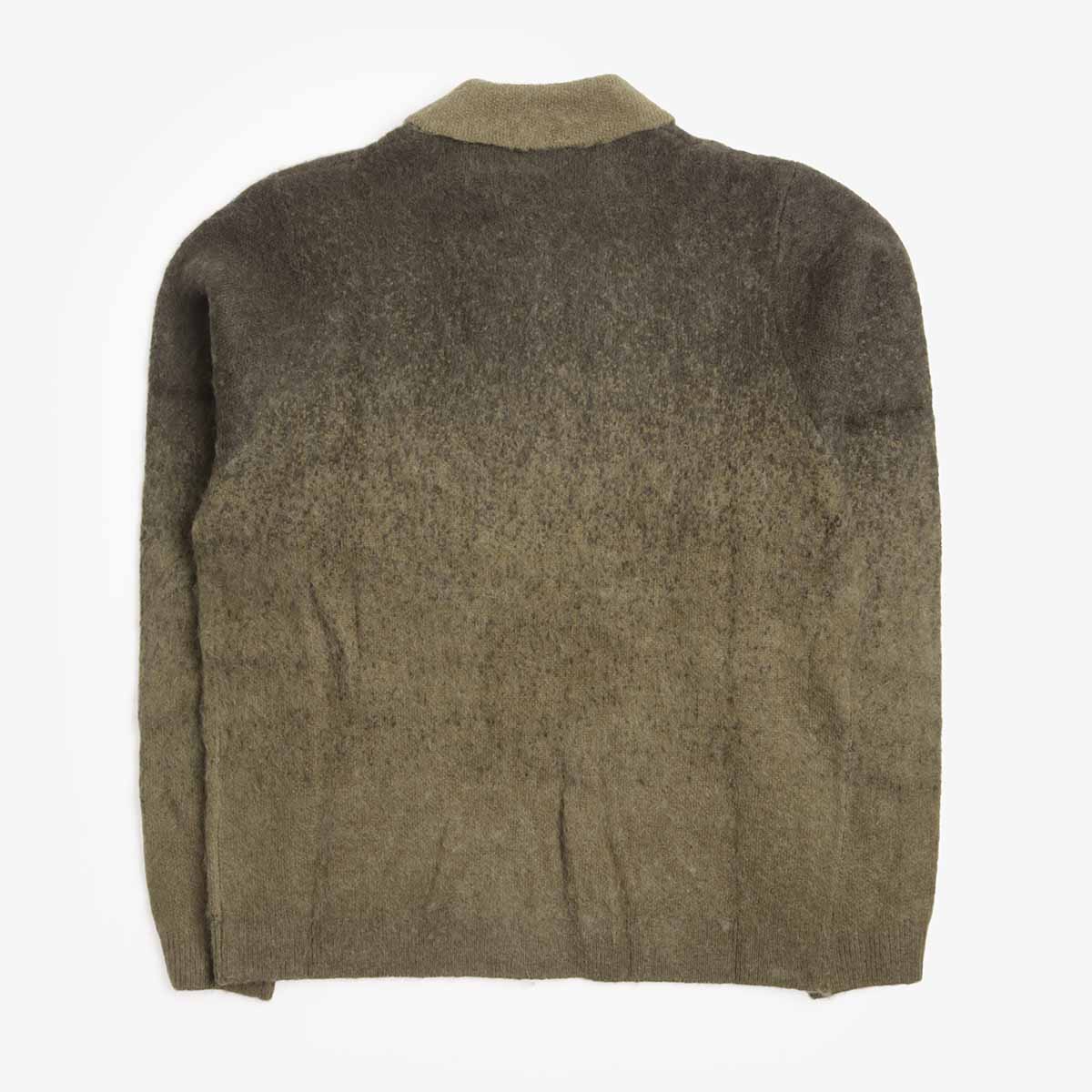Dime Mohair Double Zip Knit in Forest Green, back view