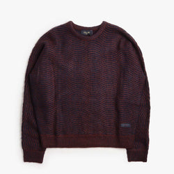 thumbnail Dime Mohair Wave Knit, Burgundy, Detail Shot 1