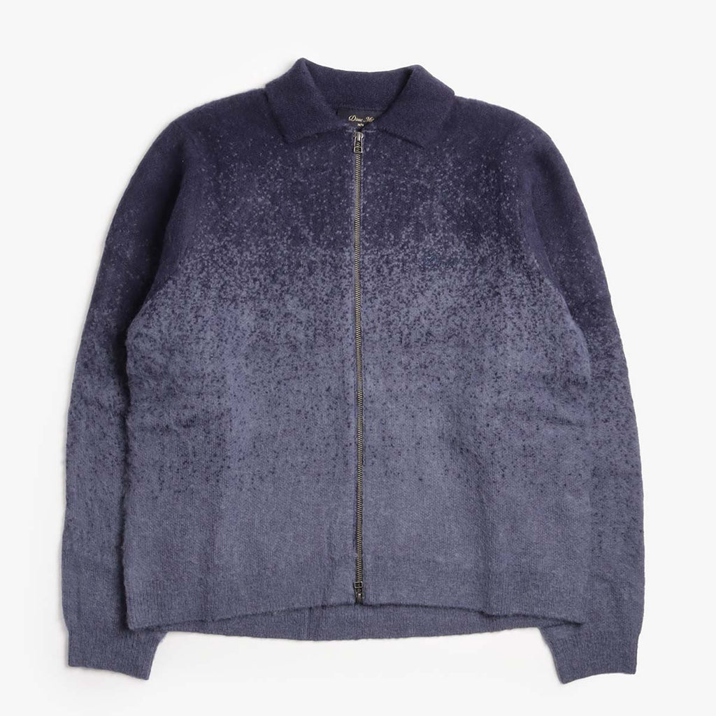 Dime Mohair Double Zip Knit, Midnight Blue, Detail Shot 1
