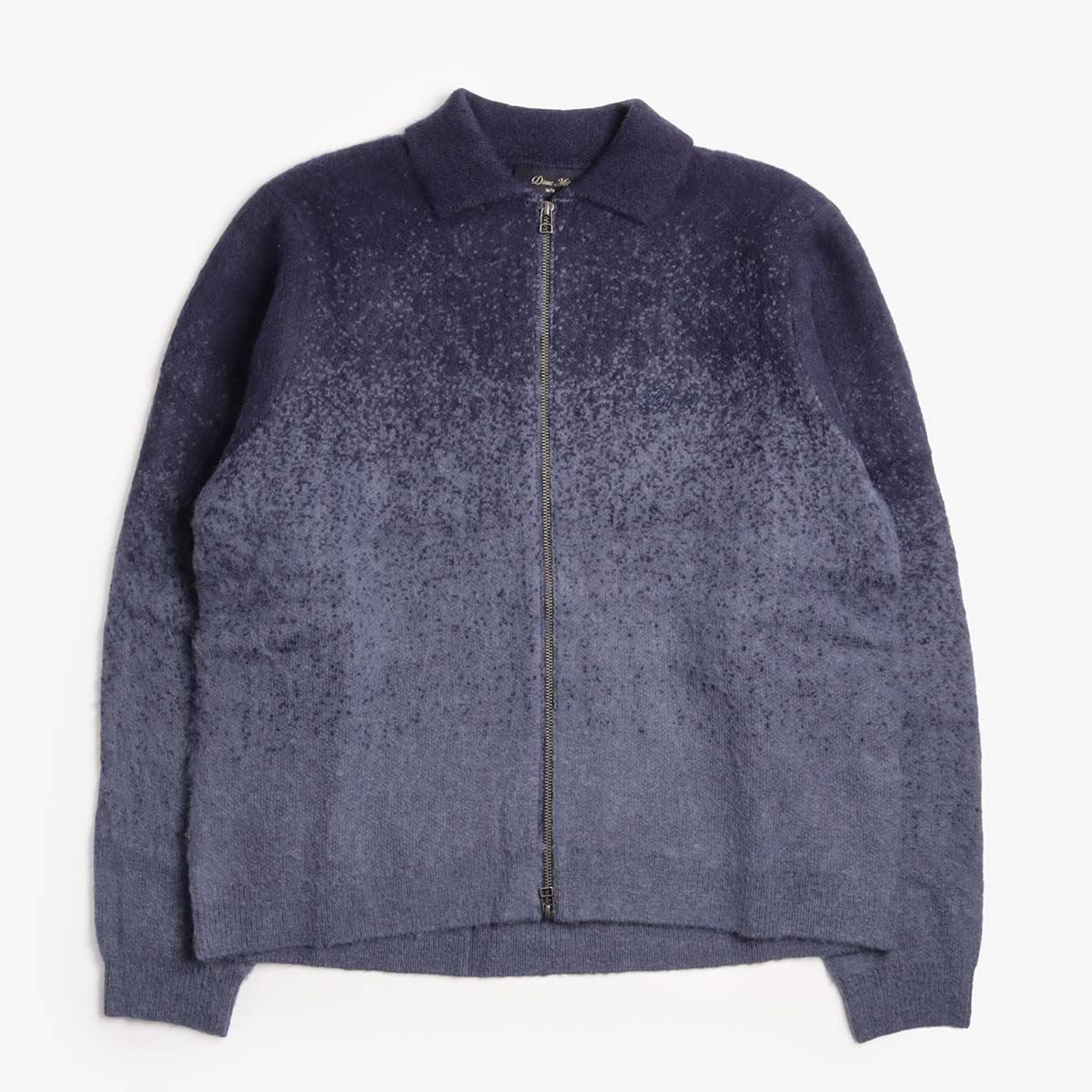Dime Mohair Double Zip Knit, Midnight Blue, Detail Shot 1