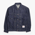 Dime Pleated Denim Jacket in Indigo, front view