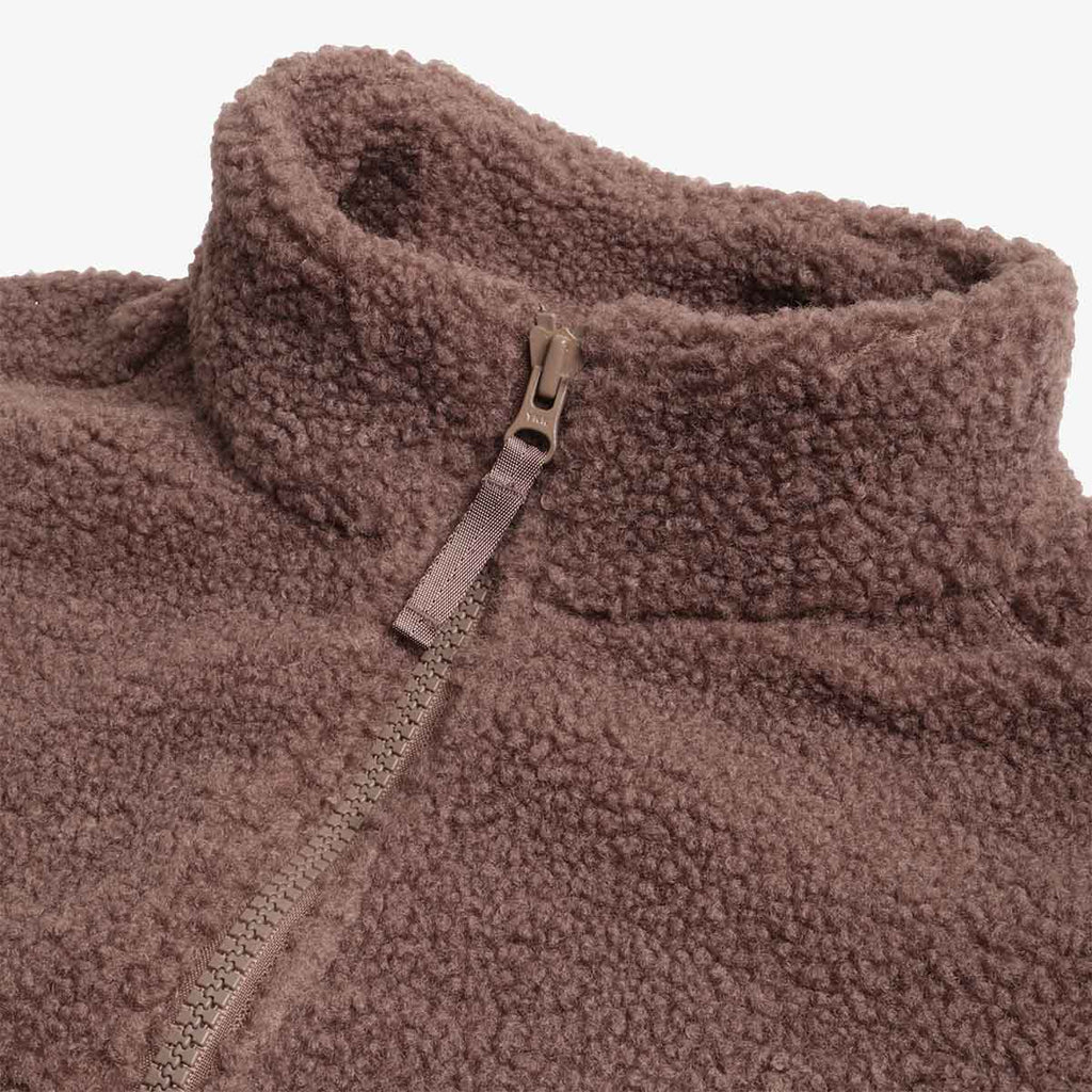 Dime Polar Fleece Sherpa Zip Jacket, Mocha, Detail Shot 3