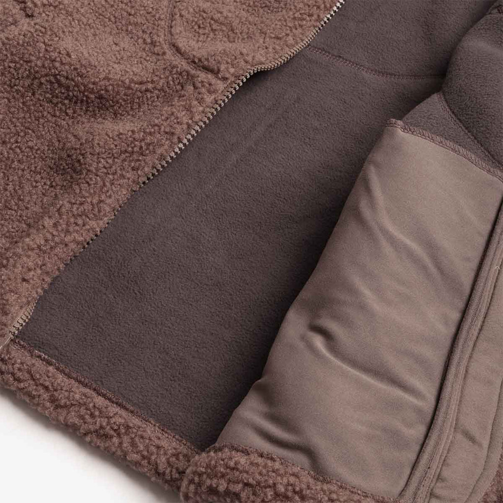 Dime Polar Fleece Sherpa Zip Jacket, Mocha, Detail Shot 5