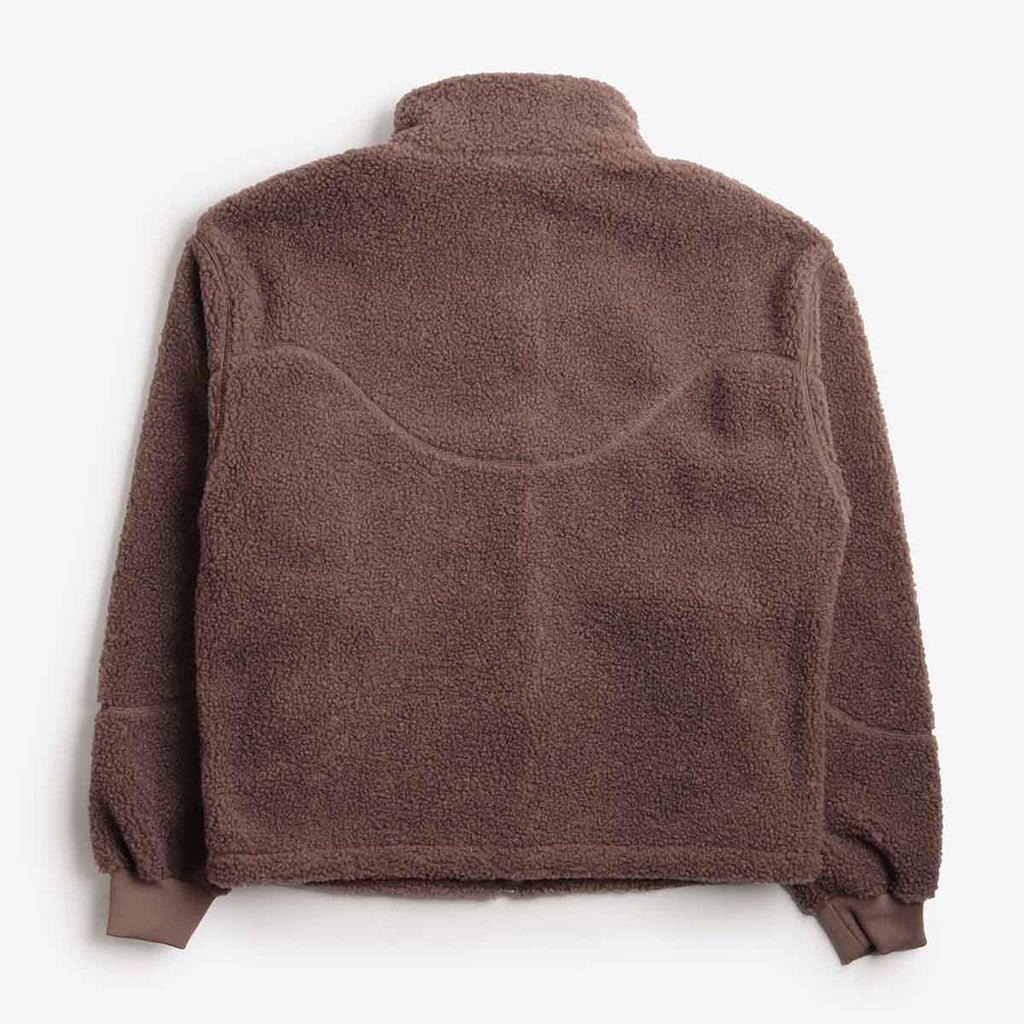 Dime Polar Fleece Sherpa Zip Jacket, Mocha, Detail Shot 6