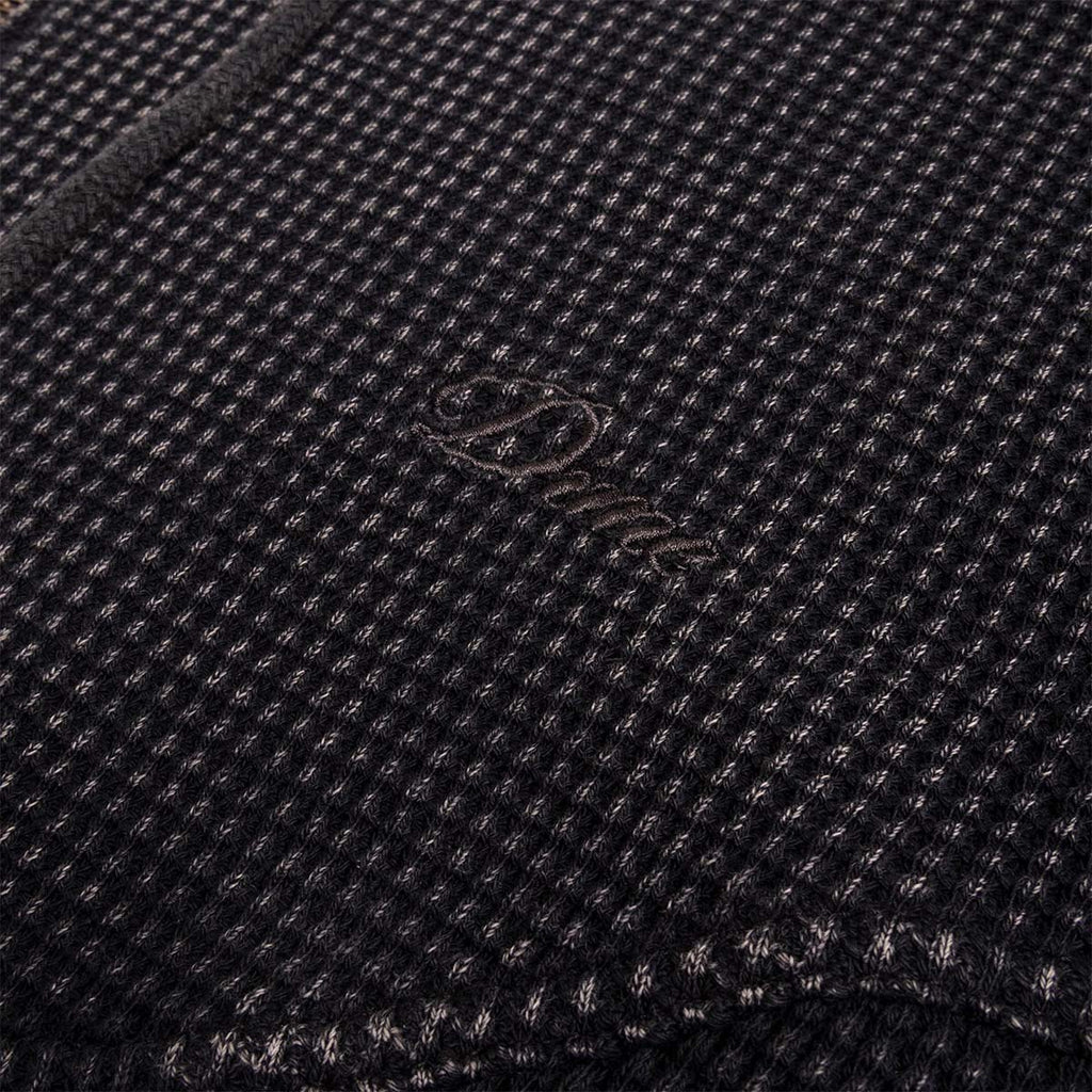 Dime Premium Waffle Zip Hoodie, Faded Black, Detail Shot 3