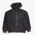 Dime Premium Waffle Zip Hoodie, Faded Black, Detail Shot 1