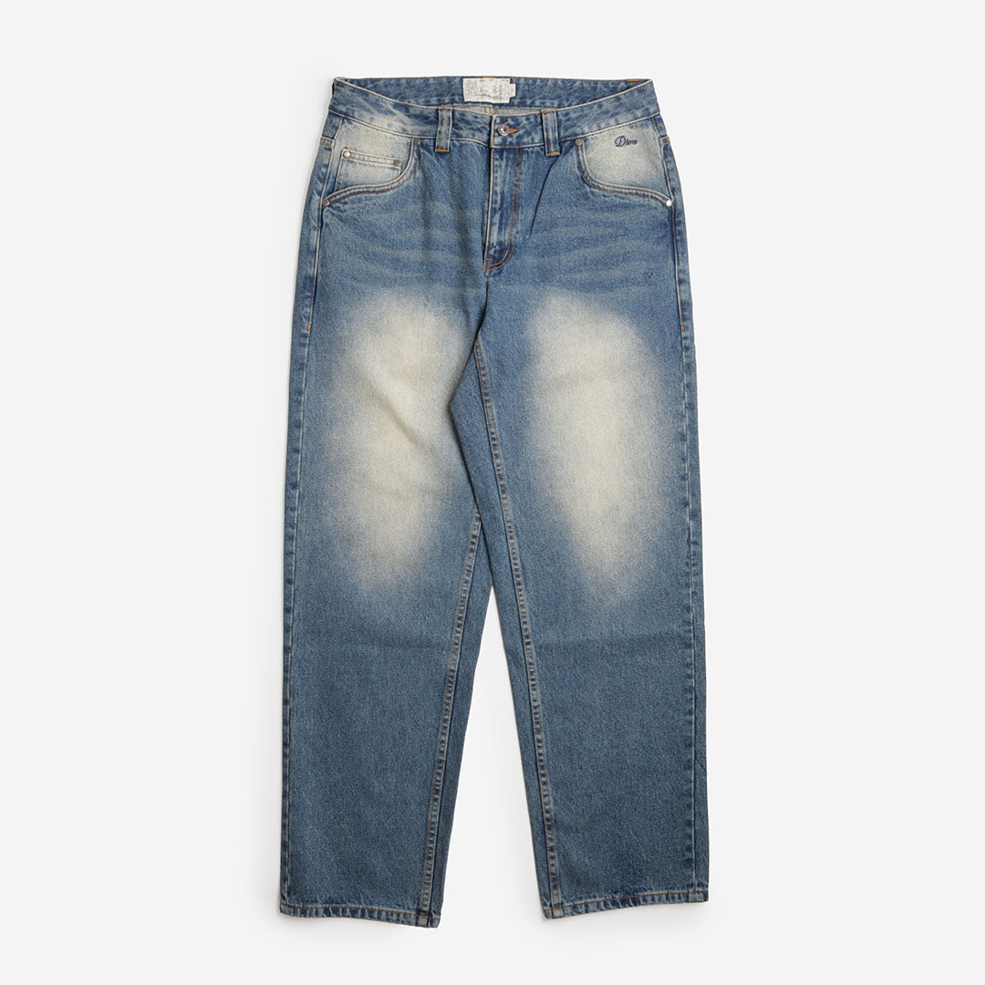 Dime Relaxed Denim Pant, Sandblasted Indigo, Detail Shot 1