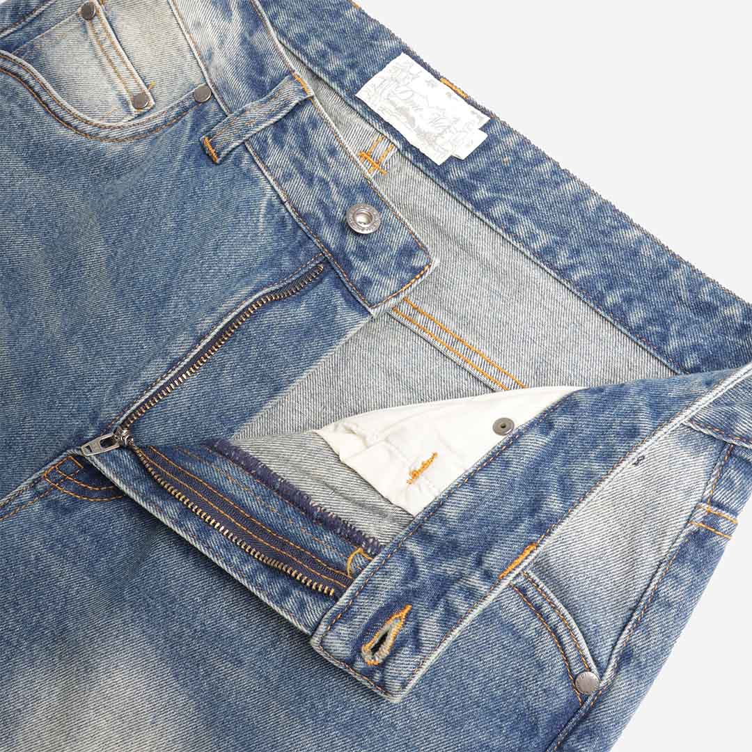 Dime Relaxed Denim Pant, Sandblasted Indigo, Detail Shot 4