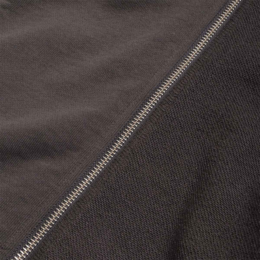 Dime Reverse French Terry Zip Hoodie, Vintage Black, Detail Shot 4