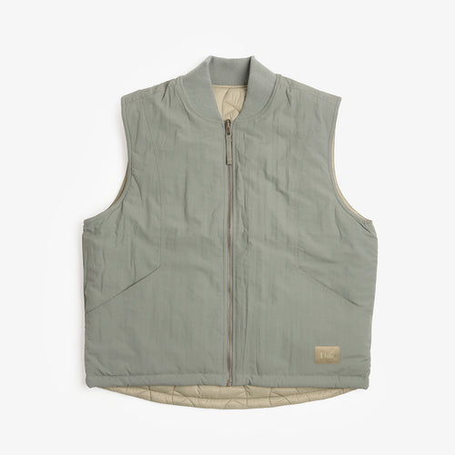 Dime Reversible Vest in Sage Green, front view