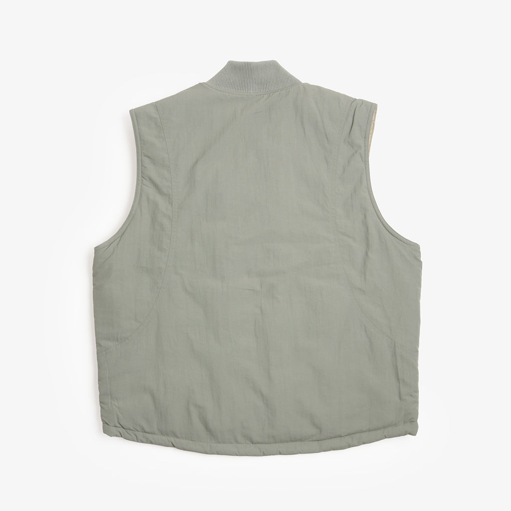 Dime Reversible Vest in Sage Green, back view