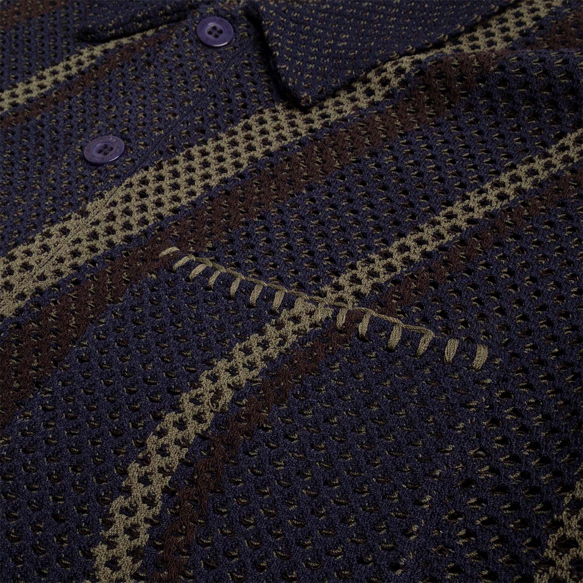 Dime Soleil Button Up Knit, Navy, Detail Shot 4