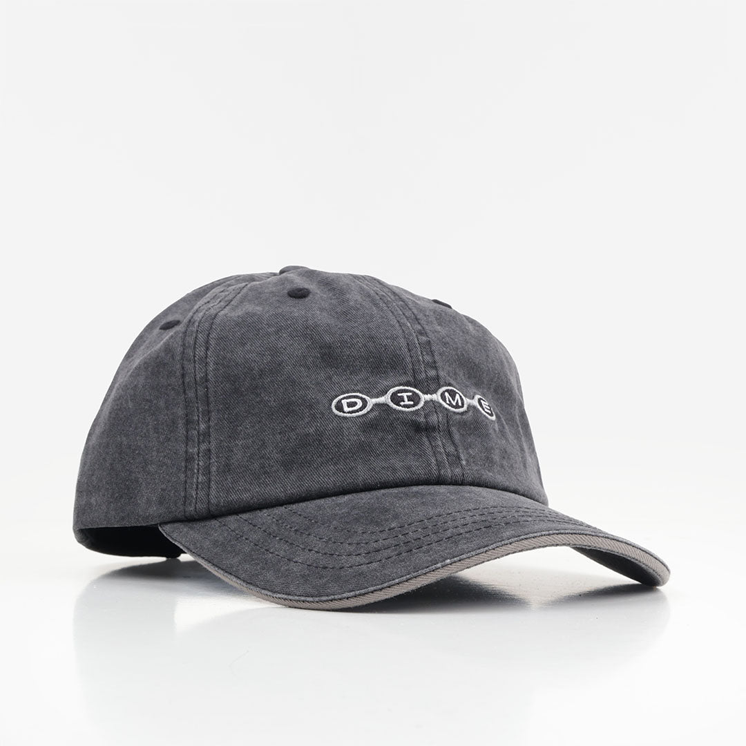 Dime Space Low Pro Cap in Washed Black, front view