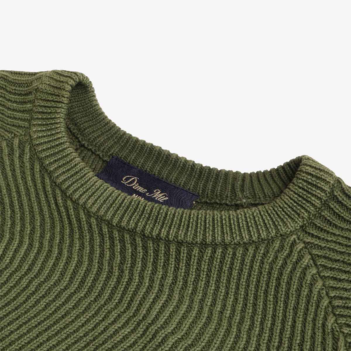 Dime Wave Knit Sweater, Pine, Detail Shot 3