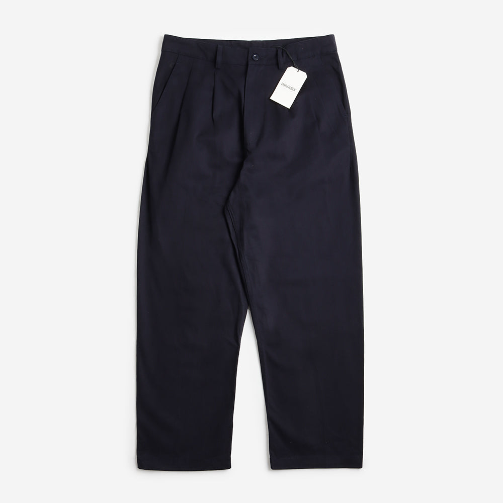 Dispatches Foreman Double Pleat Pant, Navy, Detail Shot 1