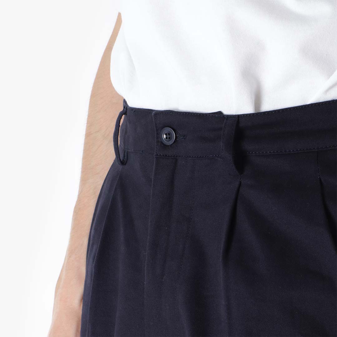 Dispatches Foreman Double Pleat Pant, Navy, Detail Shot 3