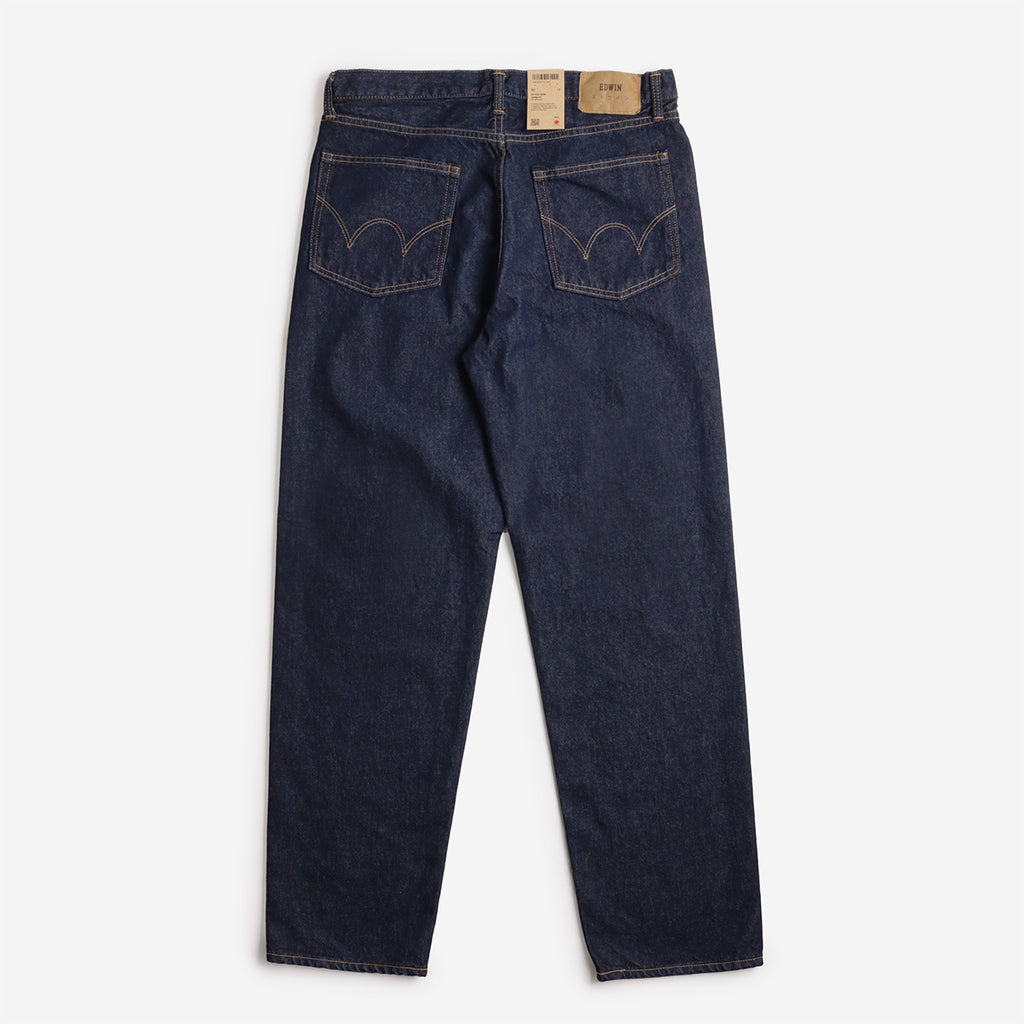 Edwin Loose Fit Kaihara Pure Indigo Openend 12.5oz Denim Jeans, Blue - Rinsed, Detail Shot 3