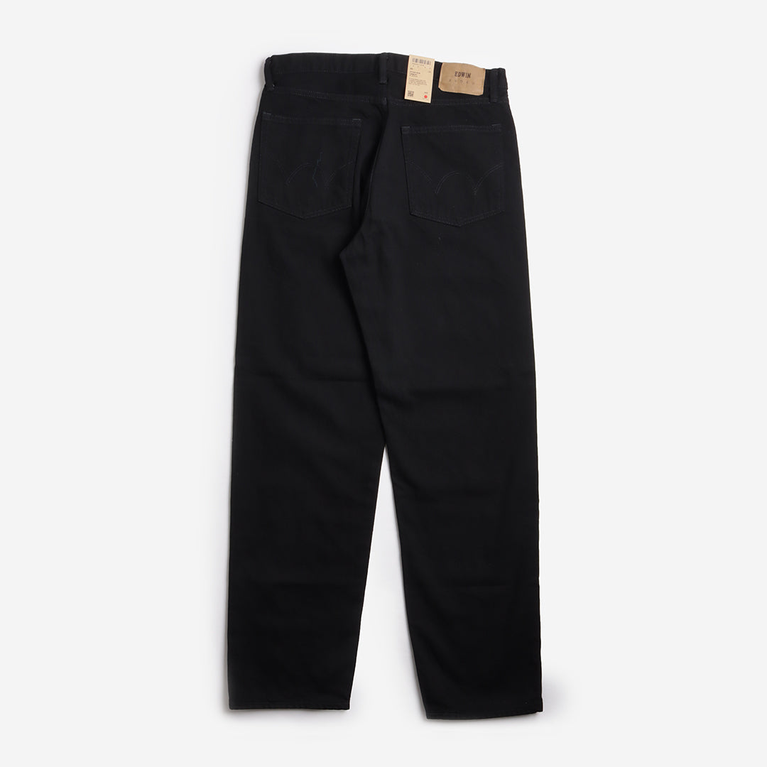 main Edwin Loose Jeans, Black - Unwashed, Detail Shot 2