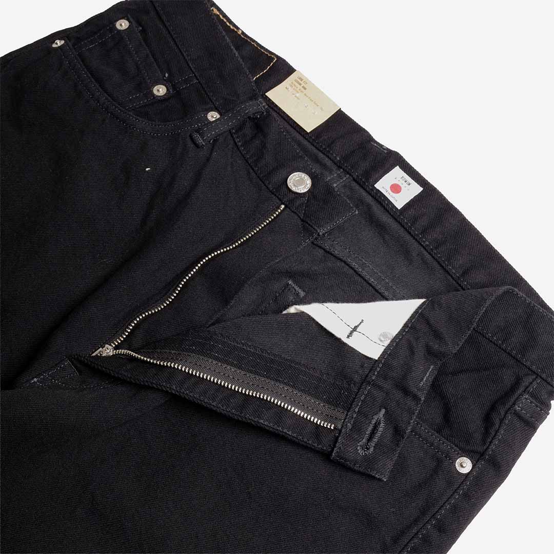 main Edwin Loose Jeans, Black - Unwashed, Detail Shot 4