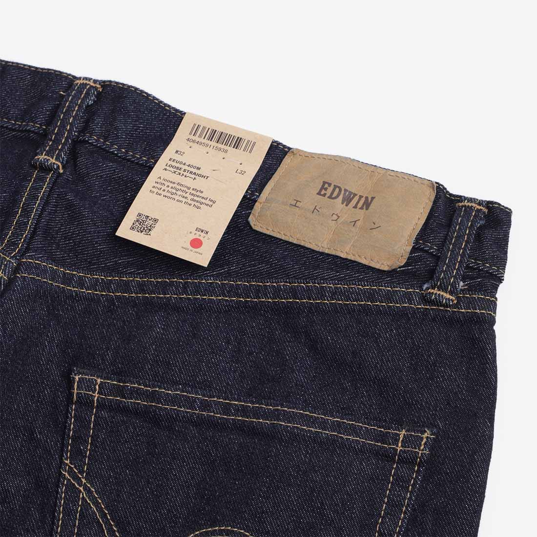 Edwin Loose Straight Kaihara Yoshiko 12.5oz Left Hand Denim Jeans, Blue - Rinsed, Detail Shot 5