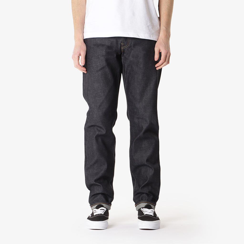 Edwin Regular Tapered Kaihara Dark Pure Indigo Rainbow Selvage 13.5oz Denim Jeans, Blue - Unwashed, Detail Shot 1