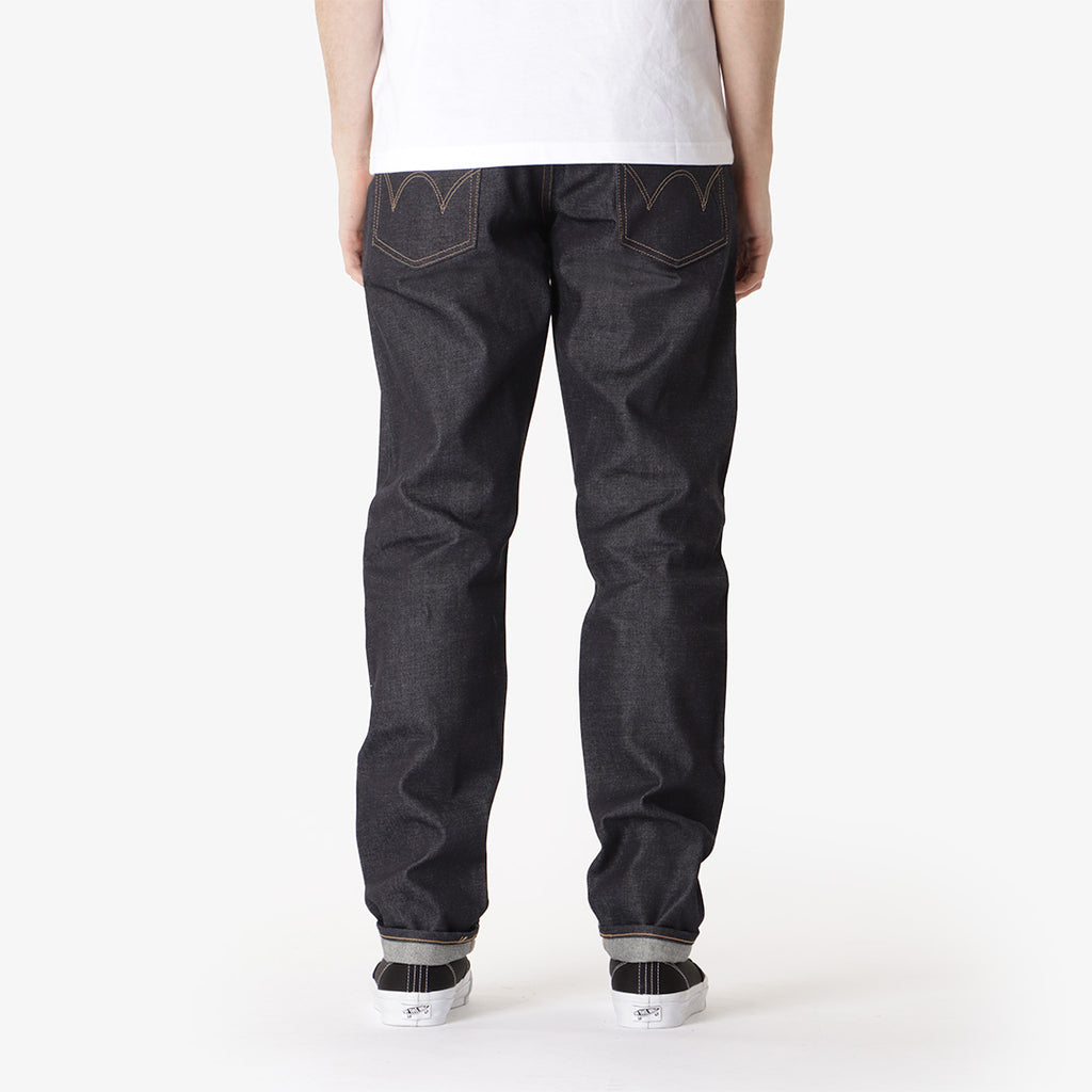 Edwin Regular Tapered Kaihara Dark Pure Indigo Rainbow Selvage 13.5oz Denim Jeans, Blue - Unwashed, Detail Shot 2