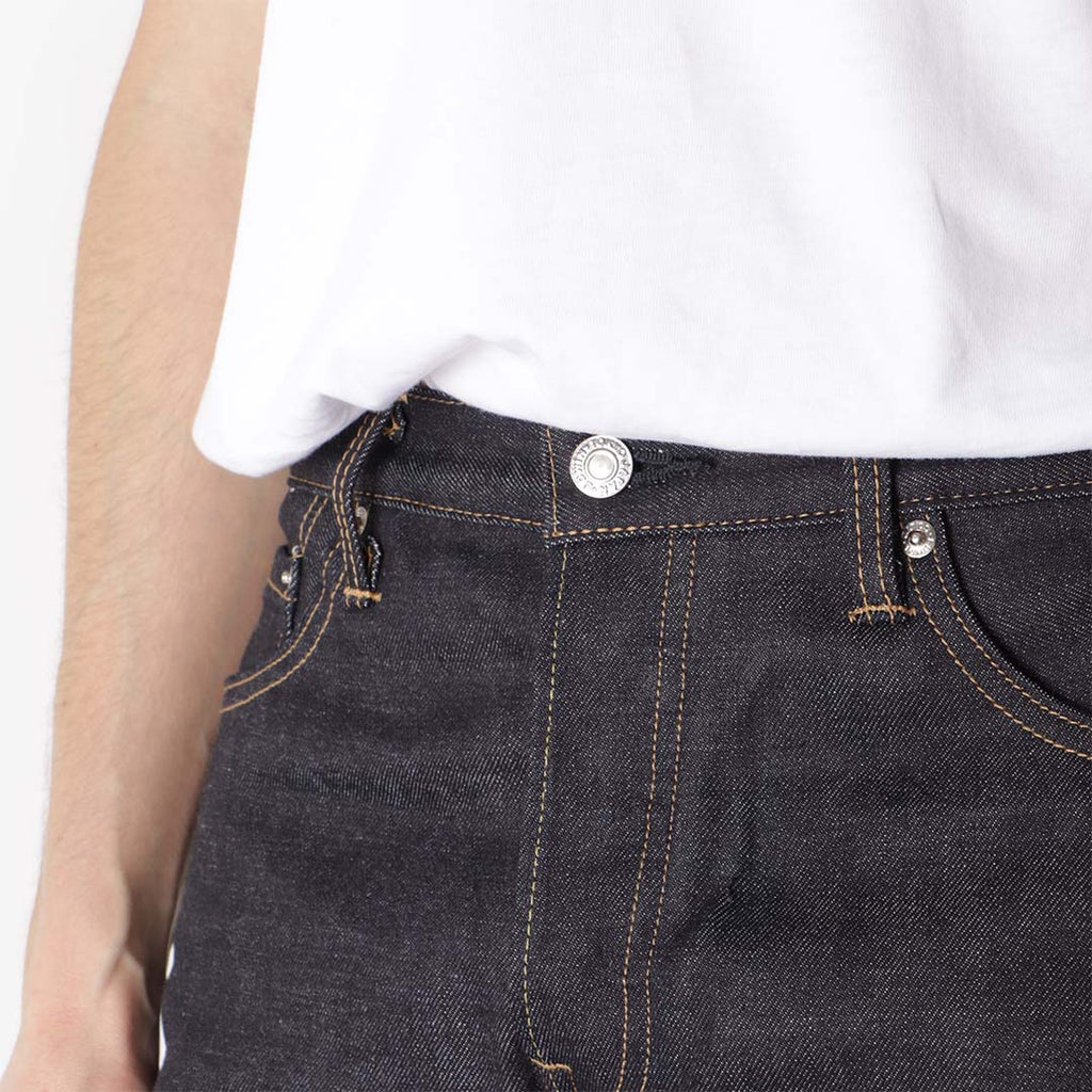 Edwin Regular Tapered Kaihara Dark Pure Indigo Rainbow Selvage 13.5oz Denim Jeans, Blue - Unwashed, Detail Shot 3