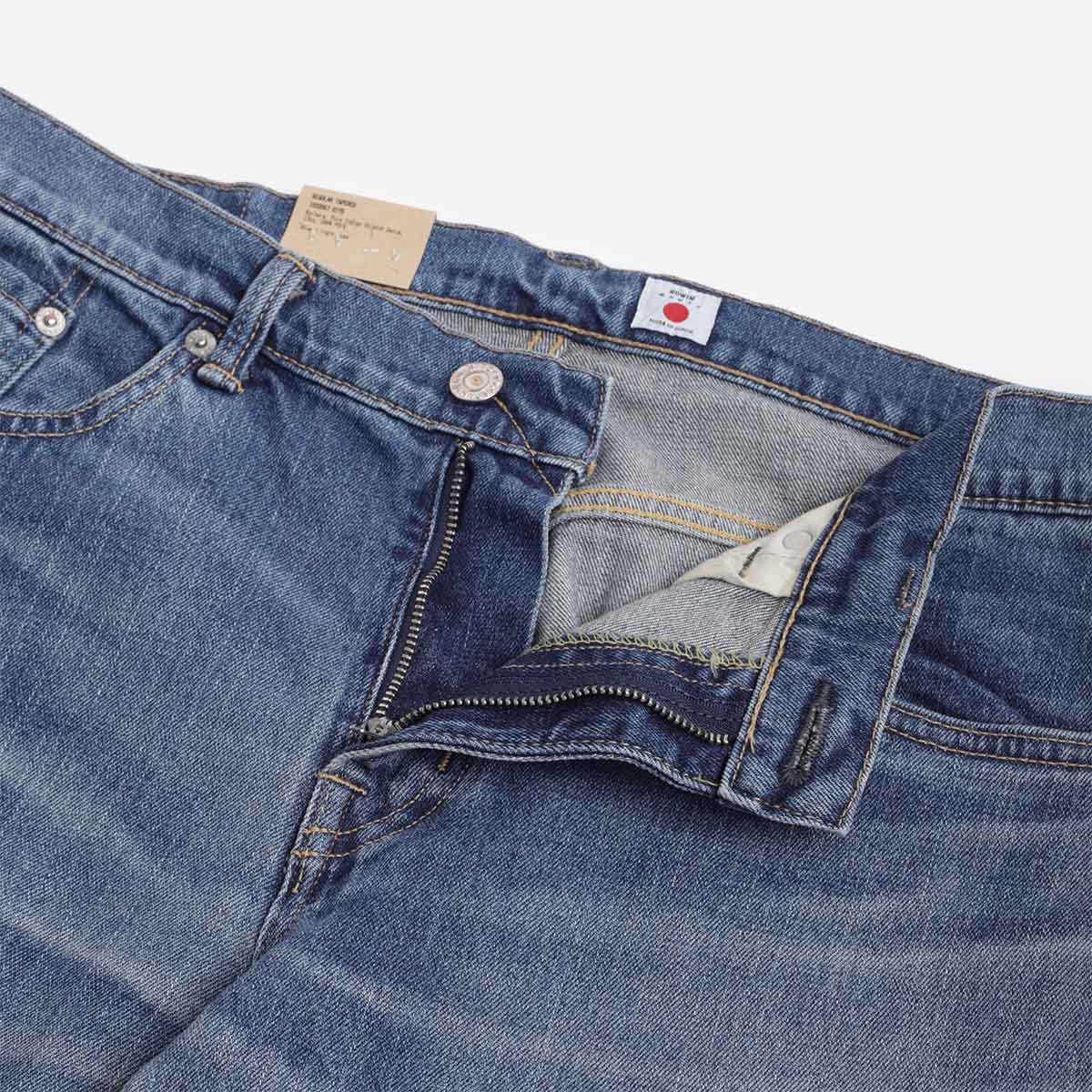 Edwin Regular Tapered Kaihara Pure Indigo Stretch 13oz Denim Jeans, Blue - Light Used, Detail Shot 3
