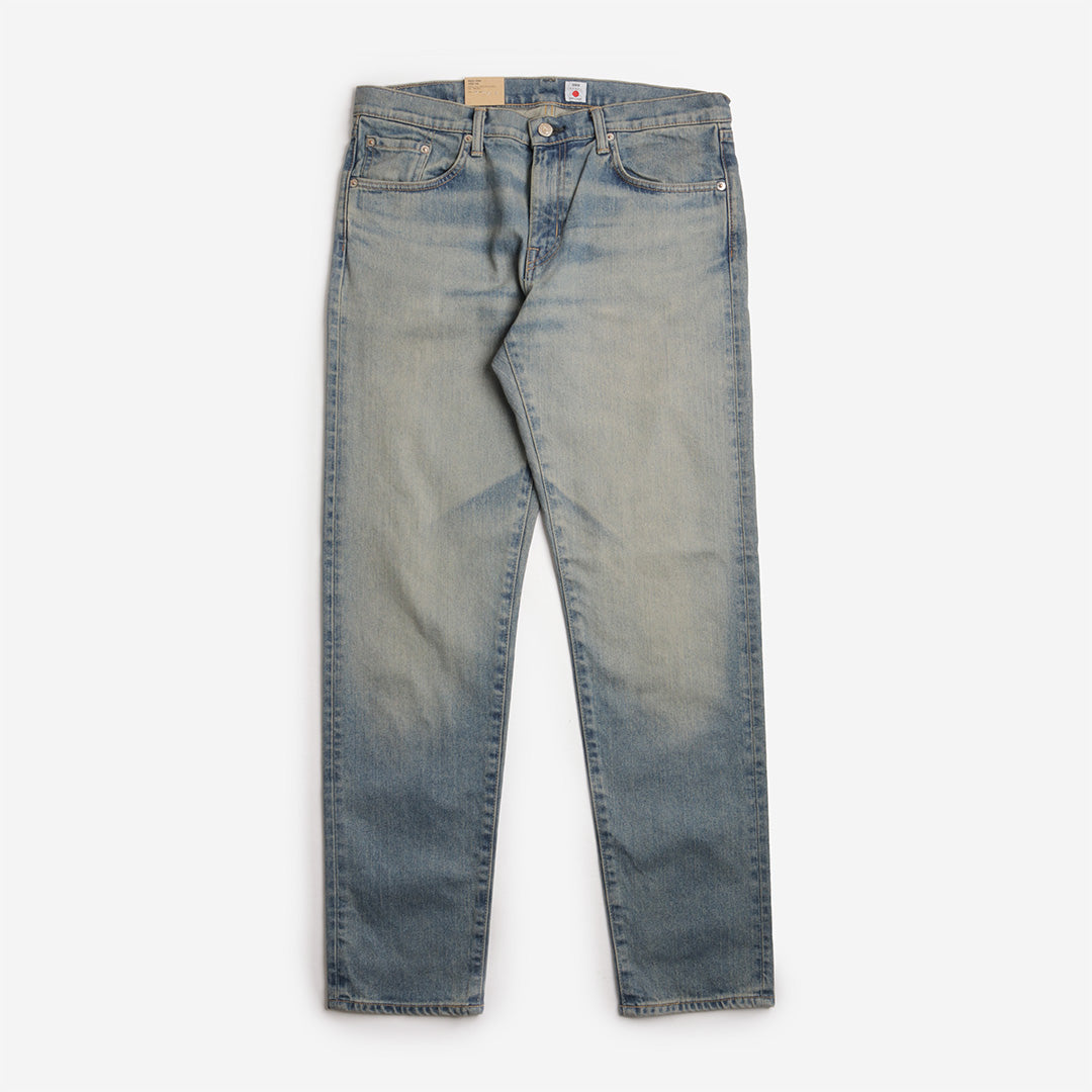 main Edwin Regular Tapered Kaihara Pure Indigo Stretch Denim 13oz Jeans, Blue - Light Used, Detail Shot 1