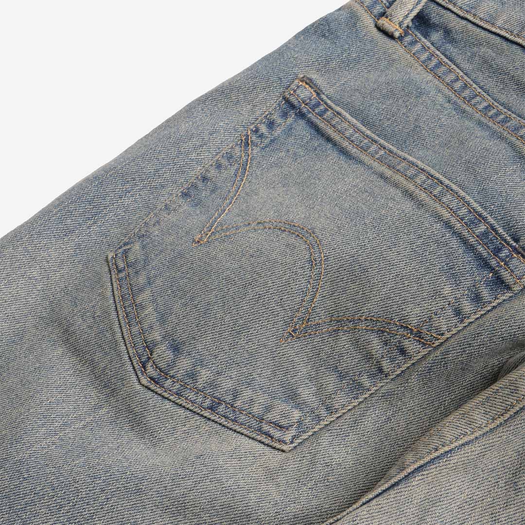 main Edwin Regular Tapered Kaihara Pure Indigo Stretch Denim 13oz Jeans, Blue - Light Used, Detail Shot 4