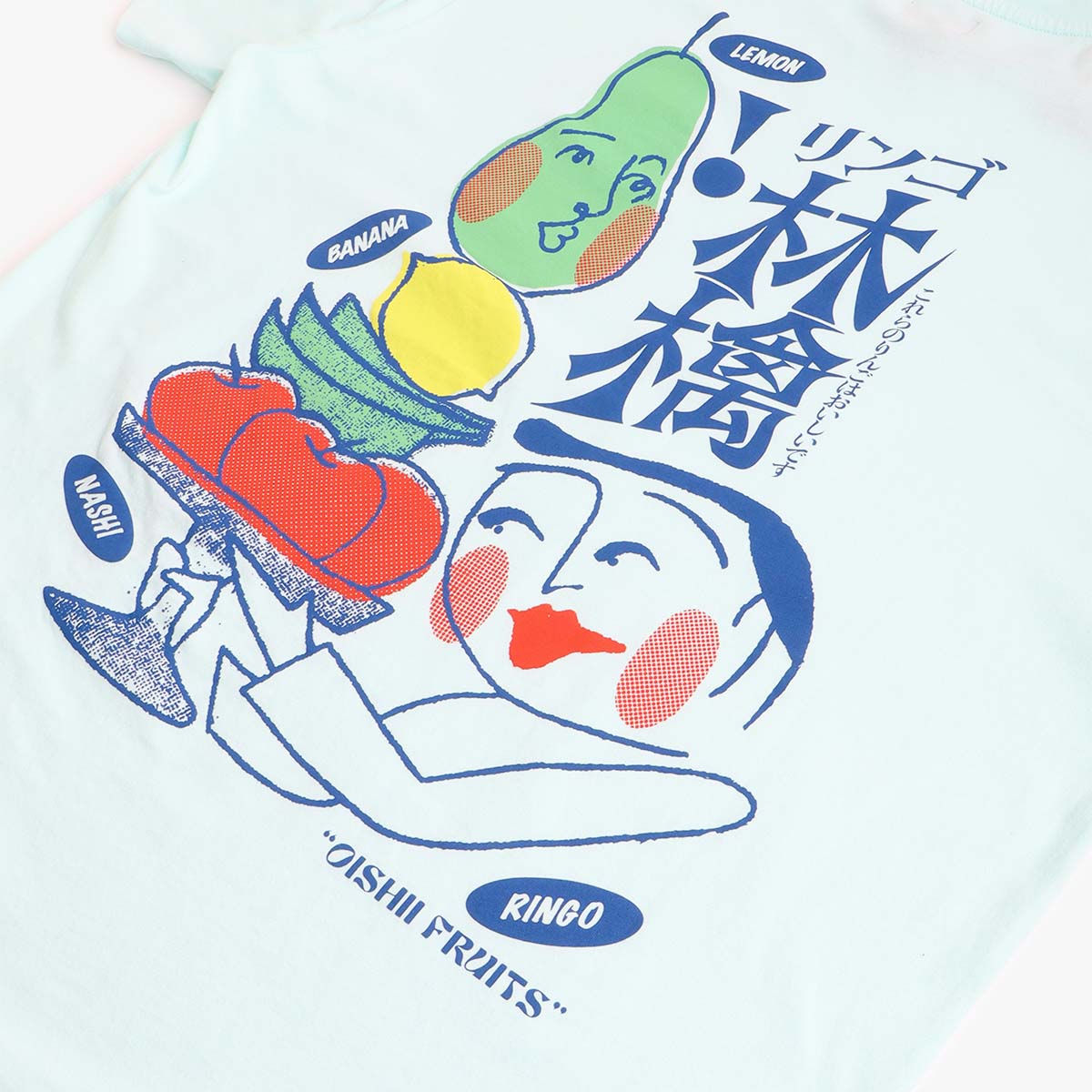 Edwin Ringo Oishii T-Shirt, Bleached Aqua, Detail Shot 4