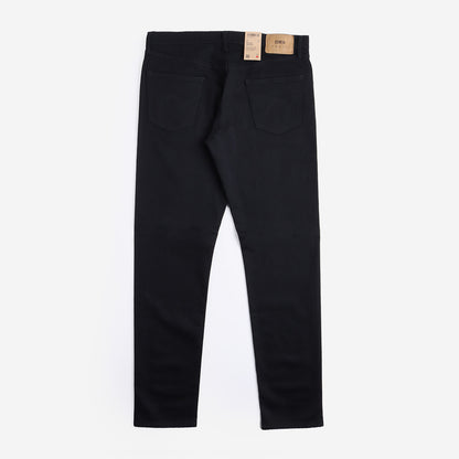 Edwin Slim Tapered Kaihara Black X Black Stretch Jeans, Black, Detail Shot 4