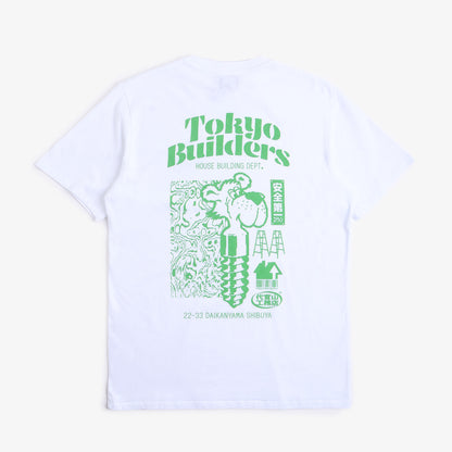 Edwin Tokyo Builders T-Shirt, White - Garment Washed, Detail Shot 1