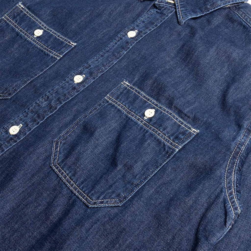 Edwin Work Shirt, Blue - Dark Used, Detail Shot 4