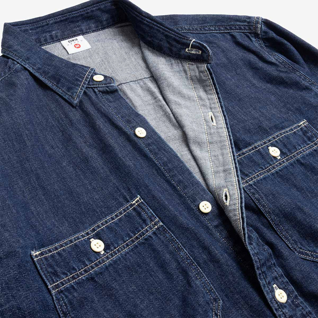 Edwin Work Shirt, Blue - Dark Used, Detail Shot 5
