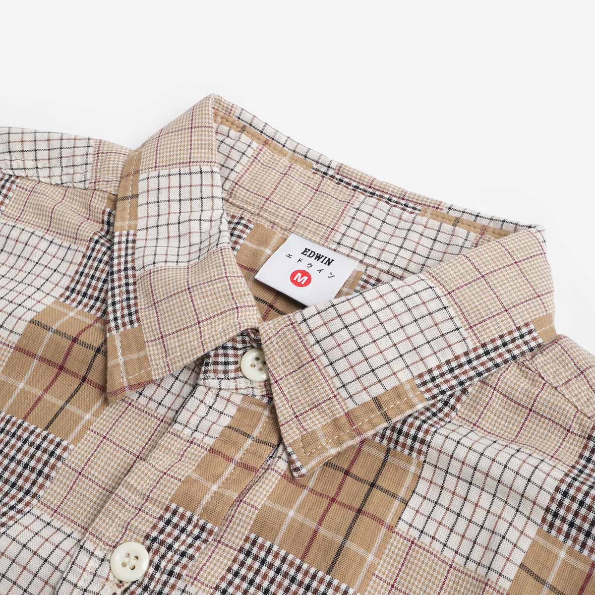 main Edwin Work Shirt, Beige Brown, Detail Shot 2